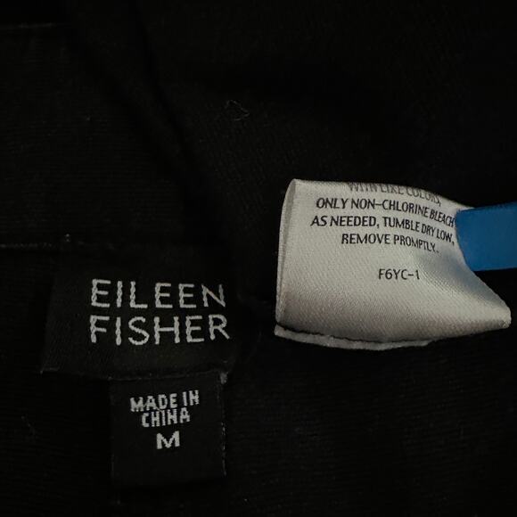 Eileen Fisher Wide Leg Jeans Medium Dark Black Denim 97 Cotton Preppy EUC $188 - Picture 8 of 9